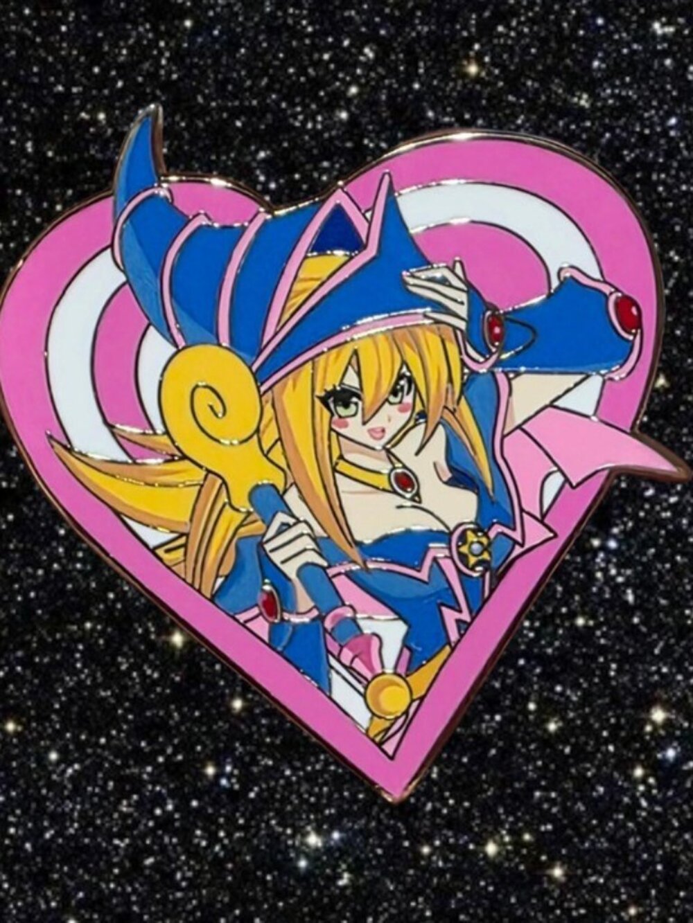 Dark Magician Girl Heart Enamel Pin YuGiOh Spellcaster Waifu Collectible
